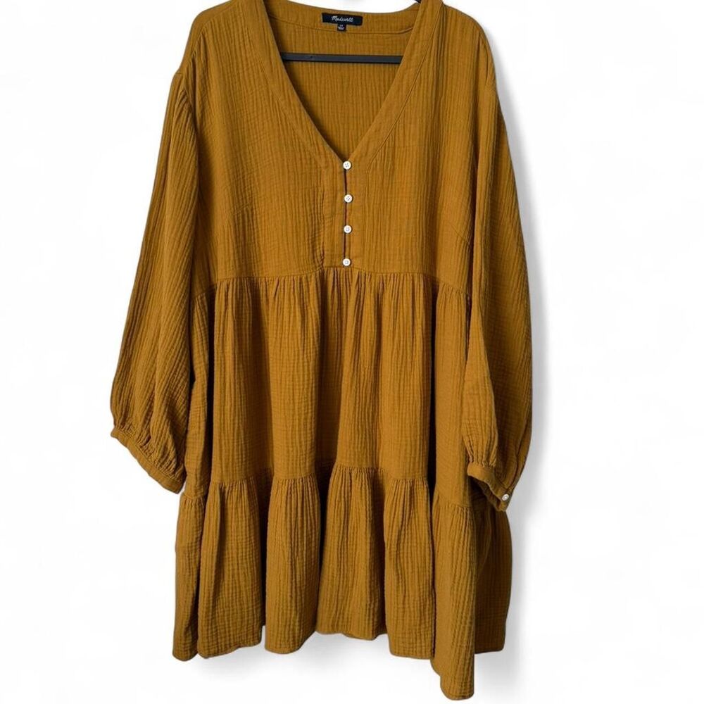 Madewell Women's Yellow and Gold Dress